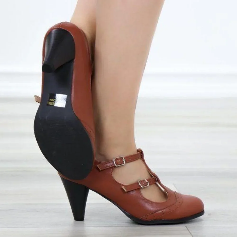 Vintage Style Oxford Heels Rockabilly - Picture 4 of 11